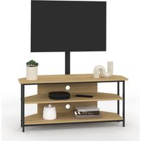 DETROIT Mobile TV angolare da 100 cm con ripiani e supporto TV regolabile da 32 a 70 pollici, design industriale
