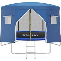 GOVITA - Tenda Telo Protettivo Copertura per Trampolino Elastico 250 cm Tenda di Protezione dalle Intemperie per Tappeti Elastici Telone Antipioggia, Resistente ai Raggi UV, Parasole