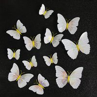 12-teiliges Schmetterlings-Wanddekor aus PVC (einlagig) – Magnetische 3D-Schmetterlings-Wandaufkleber für Hochzeitsfeiern - Crezuo