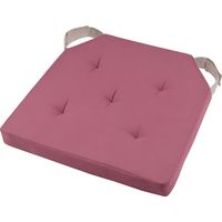 Coussin de chaise réversible rose et lin en coton 38 x 38 cm