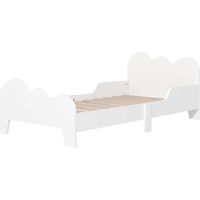 Cama infantil nubes 140x70 cm barandilla carga 80 kg blanco