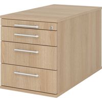 bümö office Rollcontainer - mit 3 Schubladen Eiche