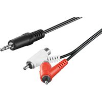 Audio Adapterkabel, 3,5 mm Stecker zu Cinch Stecker/Buchse, Klinke 3,5 mm Stecker (3-Pin, stereo) 2x Cinch-Stecker (Audio links/rechts). Kabellänge 1.5 m