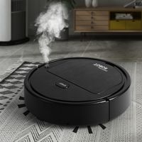 Robot nettoyeur intelligent rechargeable automatique avec fonction d’humidification – Aspirateur robot noir pour maison, bureau et appartement