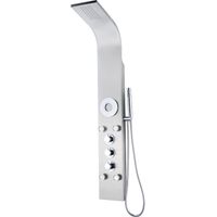 Colonna Doccia Idromassaggio K2O Lusso Spa 20x7x140cm Rubinetto Termostatico, 5 Getti, Effetto Pioggia, Doccino a Mano