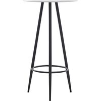 Vidaxl – Table haute bar blanche 60 x 107,5 cm – MDF avec revêtement PVC – Pieds en acier noir – Design contemporain pour petits espaces