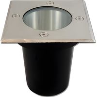Spot Encastrable de Sol Carru00e9 Exterieur Couvercle Acier inoxydable avec verre trempu00e9 IP67 IK09