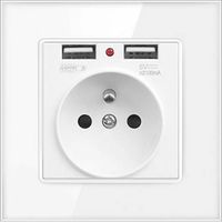 Prise Electrique Murale avec Double USB - Chargeur pour iPhone/Android prise française