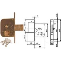 SERRATURA DA INFILARE PER CANCELLI CATEN. PROL. E SCR. CON NOTTOL. 604- - mm.45 (604451) - 2 pezzi ISEO