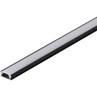 Profilo in alluminio nero per striscia LED - Diffusore opalino