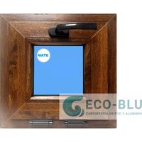 Ventana PVC 400x400 Roble dorado Oscilante Vidrio Mate