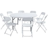 Ensemble table pliante et 8 chaises