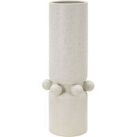 Vaso Bubbles in ceramica crema con sfere decorative 15,5x41 cm