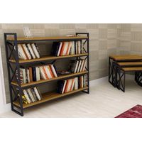 Bibliothèque WESTON 120 cm bois et métal