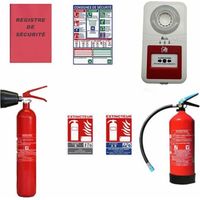 Pack extincteurs 6L ABF et 2kg CO2 – Alarme type 4 NF autonome avec déclencheur – Panneaux signalétiques inclus – Pour petites entreprises – Securitegooddeal