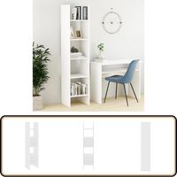 Bibliothèque Blanc 40x35x180 cm Bois d'ingénierie - Bibliothèque Blanche - Bibliothèque Design - Bibliothèque Murale - Étagère Bibliothèque - Meuble Rangement