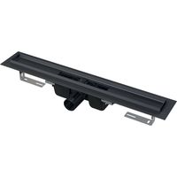 Alca - Plato de ducha 115 cm, con borde para rejilla perforada, negro mate APZ1BLACK-1150