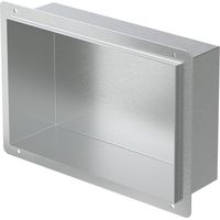 Luxebath – Niche de douche encastrable 30x10 cm – Acier inoxydable argent – Pas d'eau stagnante – Montage vertical/horizontal – Solution de rangement élégante