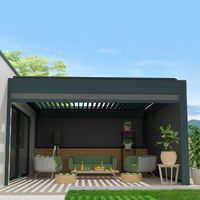 Toldo vertical compatible con pérgola TRAMONTANA y SIROCO 5,00x2,50 M (Motorizada con mando a distancia - Gris antracita estructurado RAL7016ST - Gris grafito)