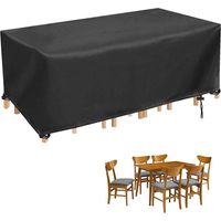 Housse pour mobilier de jardin, housse rectangulaire pour mobilier de jardin Housse imperméable pour mobilier de jardin extérieur Housse pour mobilier d'extérieur, protection UV, noir 250x 110 x 90 cm