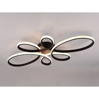 Große LED Deckenleuchte FLY geschwungen Schwarz, Breite 83cm