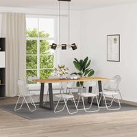 vidaXL Chaise pliante 8 pcs Blanc et Gris 48 x 43,5 x 81 cm