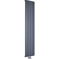 Hudson Reed – Radiateur vertical en aluminium anthracite 180 x 37,5 cm – Puissance 1384W – Raccordement central – Garantie 10 ans
