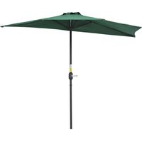 Outsunny – Parasol balcon inclinable 269x138x236cm – Toile en polyester vert – Structure en métal thermolaqué – 5 baleines pour stabilité