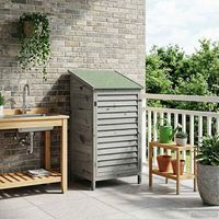 vidaXL Garden Shed with Roof Grey 59 x 56 x 113.5 cm Solid Fir Wood