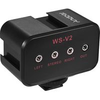 Andoer WS-VS Dual-Channel Microphone Audio Mixer Adapter & Cold Shoe Mounting Hub 3.5mm Stereo Outpu