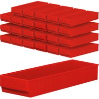 BRB Regalkasten Profi, Set, 24-teilig, rot, Industriequalität, LxBxH 500x183x81 mm, Polypropylen-Kunststoff (PP)