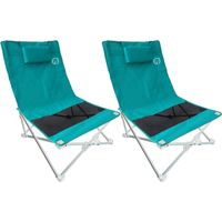 Lot de 2 sièges de plage pliables – Housse de transport incluse – Structure acier 16mm – Assise textilène résistante – Dimensions 40 x 70 x 40 cm – O'Sun
