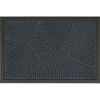 Relaxdays Tapis d'entrée polypropylène motif ondulé, tout-temps, antidérapant, intérieur/extérieur, gris