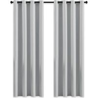 Rideaux occultants – Rideaux de jardin extérieurs avec œillets pour pergola, isolants thermiques et occultants pour tonnelle, L 132 x H 213 cm, gris-blanc, lot de 2