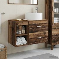 vidaXL Ensemble de mobilier de salle de bain 2 pcs Bois ancien