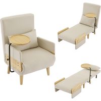 Canapé convertible 3-en-1 moderne avec tablette en bois, assise rembourrée – Pour salon, chambre, bureau, appartement