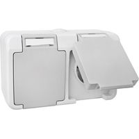 Prise électrique double Peranova 102439 Pera gris clair, gris foncé X95663