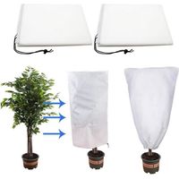 Winter Plant Cover - Outdoor Protection - 2 Pieces - 80 x 100 cm - White - Non-Woven Fabric