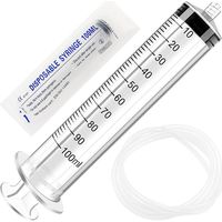 100ml Plastic Liquid Measuring Tools, with 130 cm Tube, Individually Packed, Versatile Measuring Tube, for Industrial Laboratory, Liquid Distribution and Watering