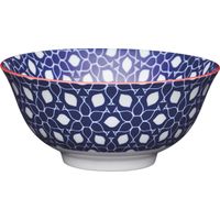 KitchenCraft ECMKCBOWL26SET - Set de bols de céramique avec motif floral géométrique décoratif, grès.