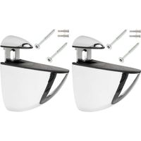 Cyclingcolors – Lot de 2 supports étagère murale réglables 70mm – Métal argent chromé brillant – Capacité 30kg – Vis et chevilles incluses