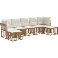 vidaXL Outdoor Sofa Set Natural Poly Rattan