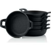 BBQ-Toro Sartenes de hierro fundido (Juego de 6) Ø 13 cm Ya quemadas en