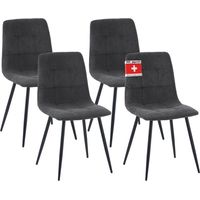 Albatros Esszimmerstühle 4er Set BORA Anthrazit - Komfortabler Polsterstuhl für Modernes und Stilvolles Design am Esstisch - Küchenstuhl oder Stuhl Esszimmer mit hoher Belastbarkeit bis 110kg