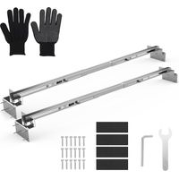 Staffe per lavello sottotop, supporto per lavello regolabile in acciaio inox, installazione orizzontale, salvaspazio, kit di riparazione per impieghi gravosi per cucina e bagno (71-100 cm)