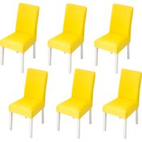 6pcs dining chair cover-lemon yellow