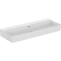 Lavabo CONCA 1200x450x165mm, lijado blanco sin orificio para grifería, con rebosadero IDEAL STANDARD