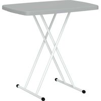 Mesa auxiliar plegable de HDPE – 6 niveles de altura ajustables – Para patios y jardines – 76 x 50 x 74 cm – Gris