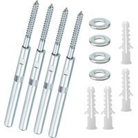 Lot de 4 supports d'étagère flottants invisibles 10 x 100 mm, fixation etagere invisible, support etagere invisible murale, fixation invisible étagère Avec rondelles et chevilles