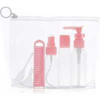 Set de flacons voyage pulvérisateurs, bouteilles plastiques anti-fuite, distributeurs de gel douche et lotion, format portable.